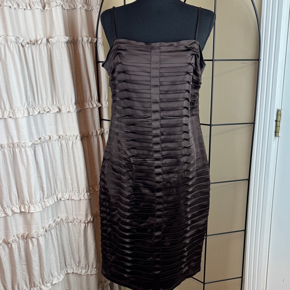 Calvin Klein Brown Ribbed Halter Fitted Dress Size 12